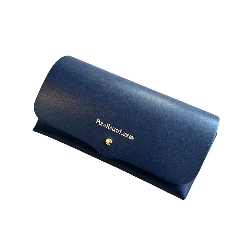 Polo Ralph Lauren Navy Blue Eyeglass Sunglasses Hard Clamshell Case Snap Closure